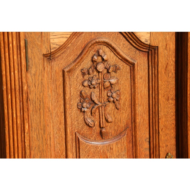 Antique French Provincial Louis XV Carved Oak Marble Top Sideboard For Sale - Image 10 of 12