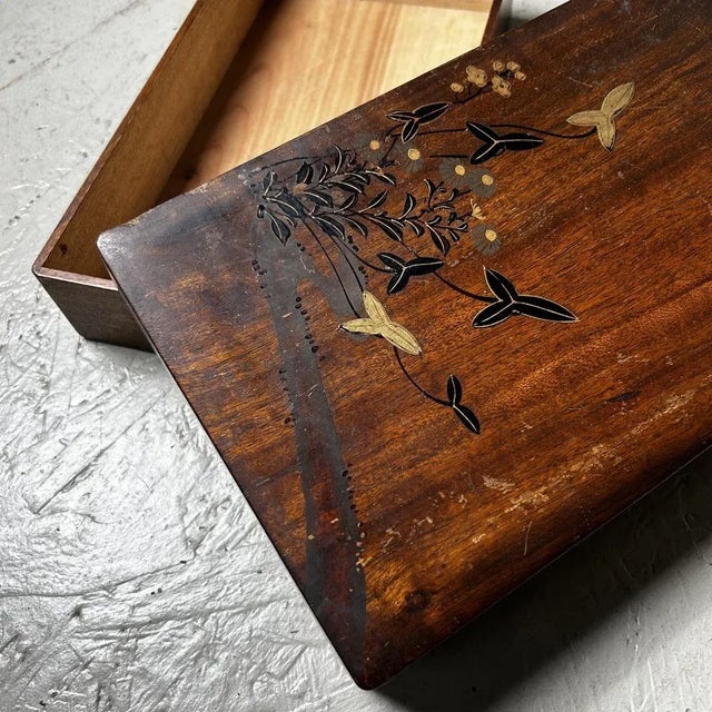 Black Vintage Japanese Writing Box, 1950s For Sale - Image 8 of 9