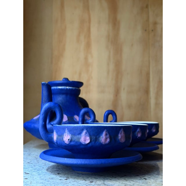 Sculptural Ceramic Coffee Set by HOY, 1980s, Set of 12 For Sale - Image 18 of 18
