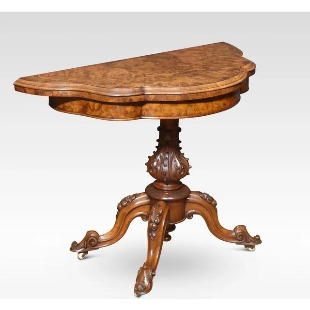 Vintage Walnut Card Table For Sale - Image 6 of 7