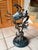 San Pacific International Table Top Brass & Marble Fighting Blue Crab Sculpture. Finished in a classic bronze patina....