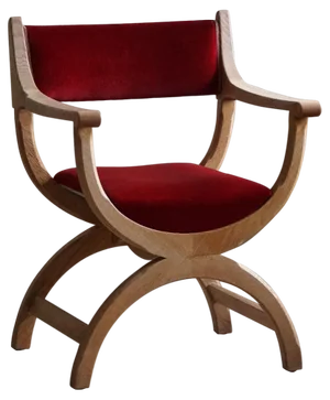 Mid-Century Armchair in Oak & Velvet Model Kurul attributed to Henning Kjærnulf, 1960s