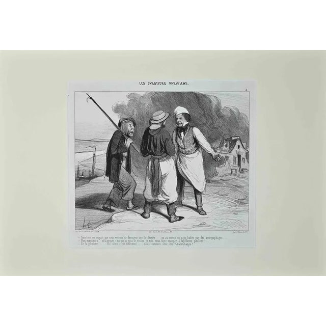 Les Canotiers Parisiens is an original Modern Artwork realized in the 1843 by Honoré Daumier (in full Honoré-Victorin...