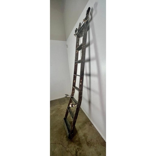 Antique Library Ladder With Great Patina For Sale - Image 4 of 12