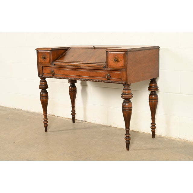 A gorgeous antique Victorian or Renaissance Revival slant front writing desk By Grand Rapids Chair Co. USA, Circa 1930s...