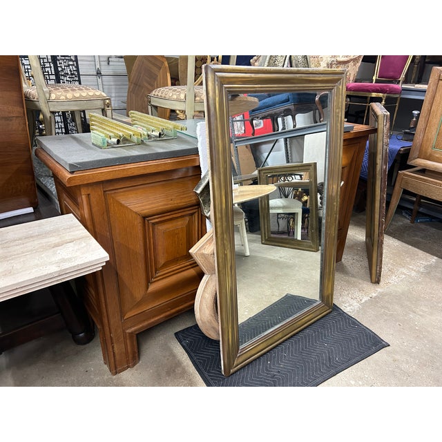 19th Century French Louis XVI Style Brass Mirror For Sale - Image 4 of 10