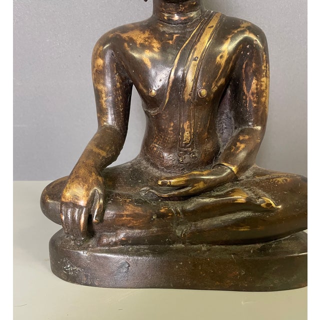 1920s Seated Bronze Buddha with Two Patinas, 1920s-1940s For Sale - Image 5 of 7