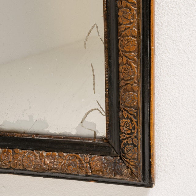 Bronze 19th Century France Napoleon III Bronze Wood Mirror For Sale - Image 8 of 9
