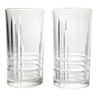 Contemporary Cristal D’Arques “Arizona Parallels” Highball Tumbler Glasses - Pair For Sale