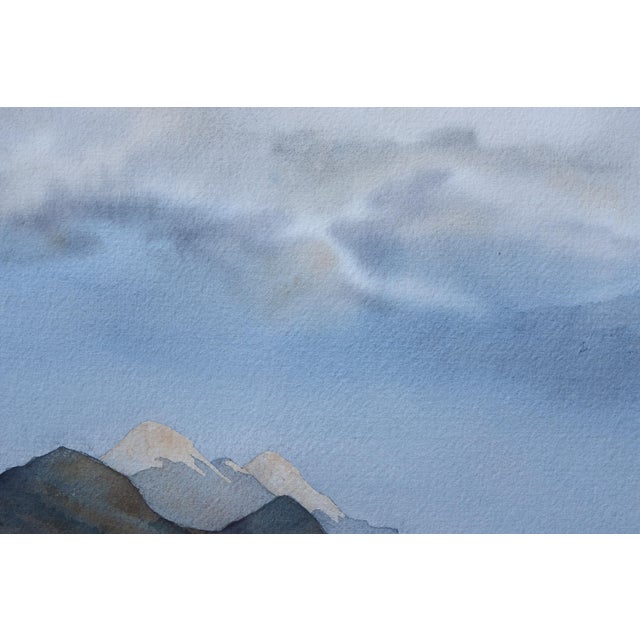 Blue Jack Garver Mountains Landscape Watercolor Painting For Sale - Image 8 of 10