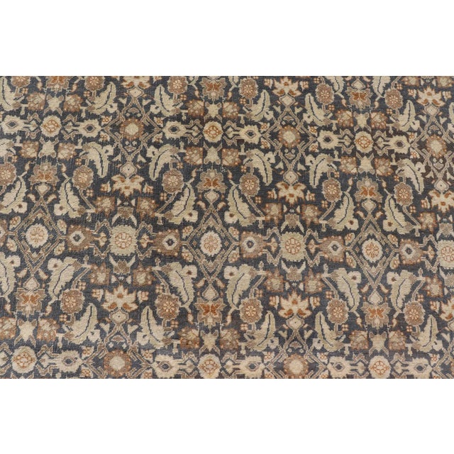 Blue Hand Knotted Fine Herati Design Rug in Steel Blue 9'7 X 11'7 For Sale - Image 8 of 12