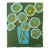 Modern Abstract Floral Acrylic Painting – Teal Flowers on Green Canvas For Sale