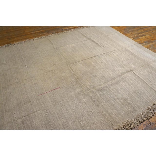 Tribal 1940s White Cream Solid Tribal Antique Kilim n.w. Persian Rug 7'7" X 10'2" Flatweave Wool Carpet For Sale - Image 3 of 6