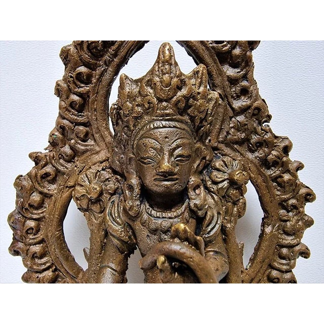 Tibetan Bronze Deity on Lotus Base For Sale - Image 4 of 10