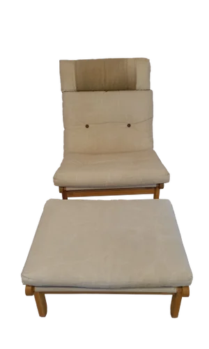 Mid 20th Century Danish Mid-Century Chair With Ottoman