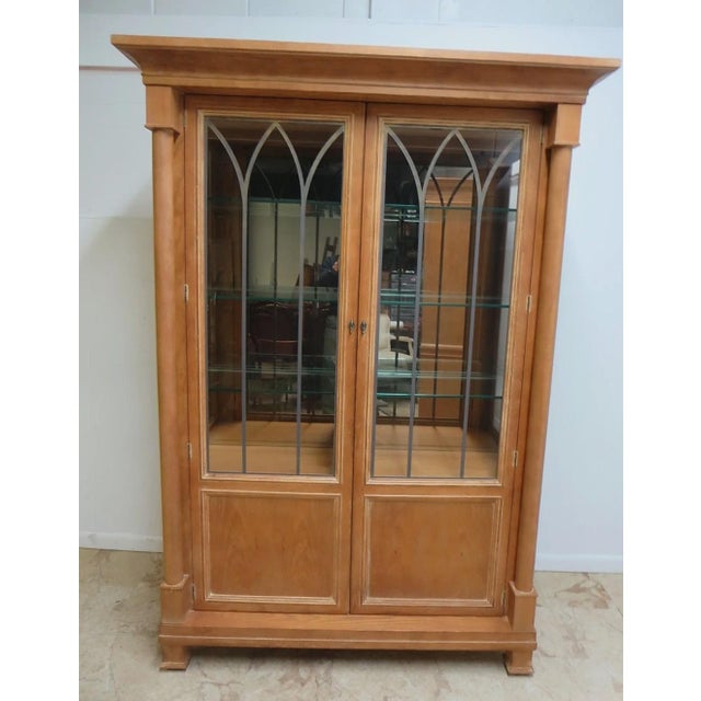 Henredon 1980s Henredon Monumental Aegean Crystal Curio China Hutch Cabinet For Sale - Image 4 of 12