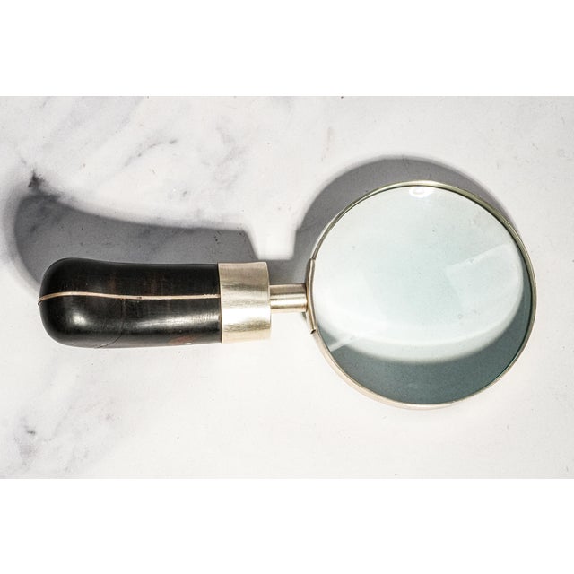Rare Vintage Ralph Lauren Home Sterling Silver Wood Magnifying Glass Luxury Desk Accessory Home Office Decor For Sale - Image 10 of 13