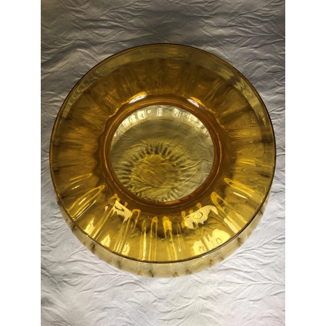 Mid-Century Modern Amber Empoli Glass Jar For Sale In Sacramento - Image 6 of 7