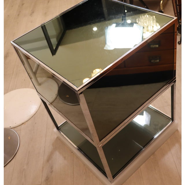 Space Age Coffee Table and Bar Cabinet Set in Chromed Metal, 1970s, Set of 2 For Sale - Image 6 of 18
