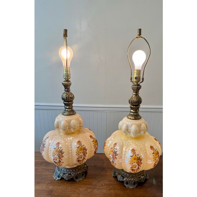 Mid 20th Century Carl Falkestein Bubble Regency Beaded Lamps - a Pair For Sale - Image 6 of 12