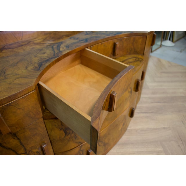 Art Deco British Burr Walnut Dressing Chest, 1930s For Sale - Image 10 of 12
