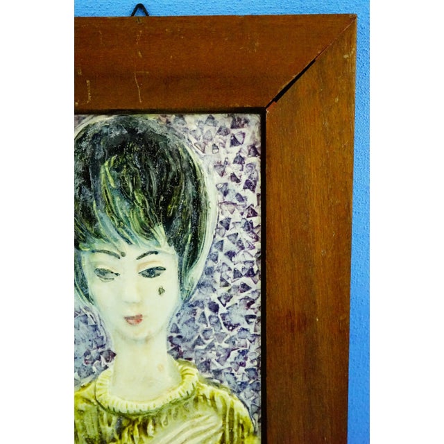 Vintage Ceramic Tile Plaque, 1950s For Sale - Image 9 of 11