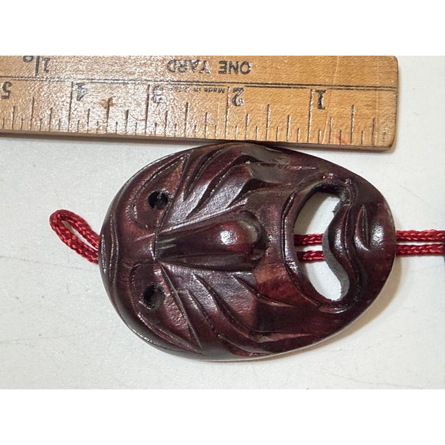 Vintage Korean Carved Wood Hahoe Mask Wall Hanging, Set of Five For Sale - Image 10 of 10