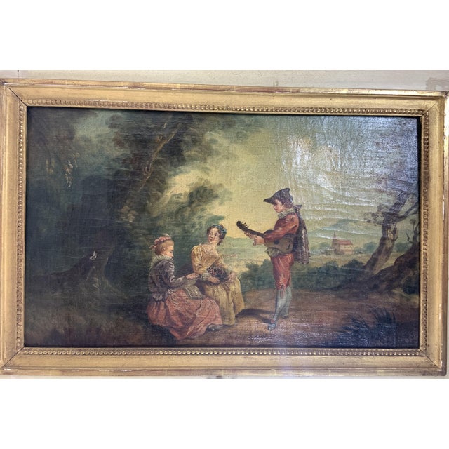 Late 19th Century 19th Century, French, Louis XVI Painted and Gilt Trumeau Mirror For Sale - Image 5 of 7