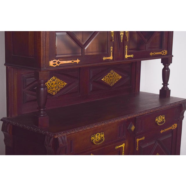 Wood Antique Dutch Cabinet with Brass Fittings, 1800s For Sale - Image 7 of 15