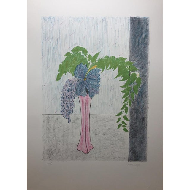 Maria Girona, Rosé Glicina Vase, 1982, Lithograph For Sale - Image 4 of 4
