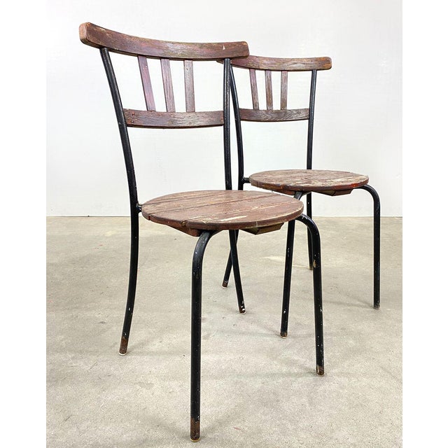 Set of Swedish Wooden Garden Chairs For Sale - Image 4 of 9