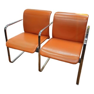 Mid Century Modern Attributed to Peter Protzman for Herman Miller Orange Modular Chair Set For Sale
