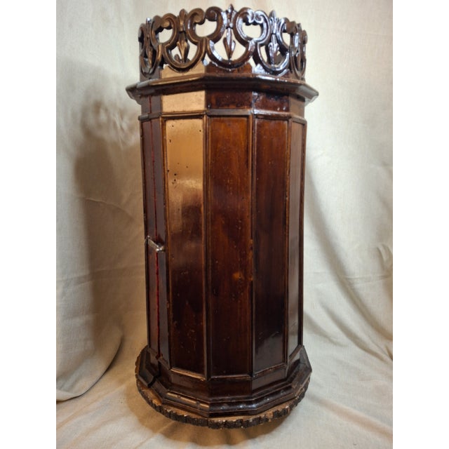 An extraordinary, investment-grade antique Italian Sephardic Jewish Torah Case (Tik) of octagonal form, meticulously hand-...