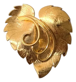 Vintage 1960s Signed Napier Goldtone Leaf Brooch