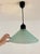 Postmodern Vintage Aqua Green Honeycomb Glass Pendant Lamp, 1980s For Sale - Image 3 of 11