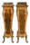 Pair of Mid-20th Century French Rococo Style Marquetry & Ormolu Pedestals With Green Marble Tops For Sale