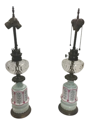 Pair of Leopold Foss French Victorian Lamps