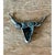 Metal Vintage Antiqued Silver Steer Head Pendant For Sale - Image 7 of 12