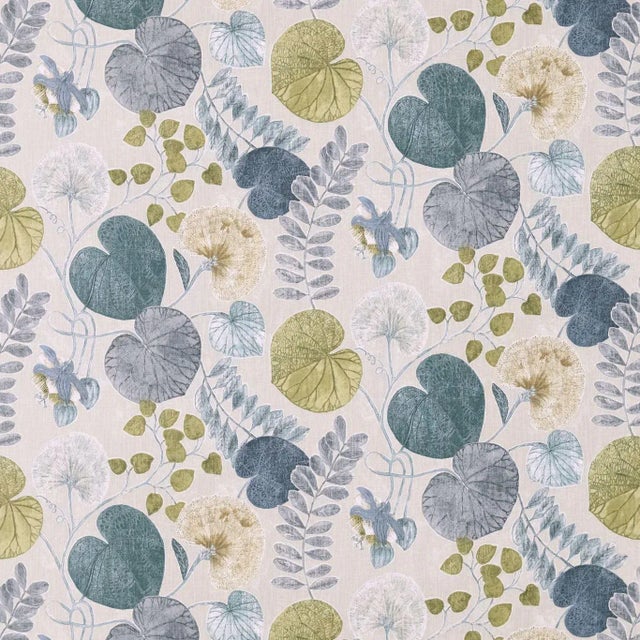 Harlequin Dardanella Fabric in Ink/Chartreuse For Sale