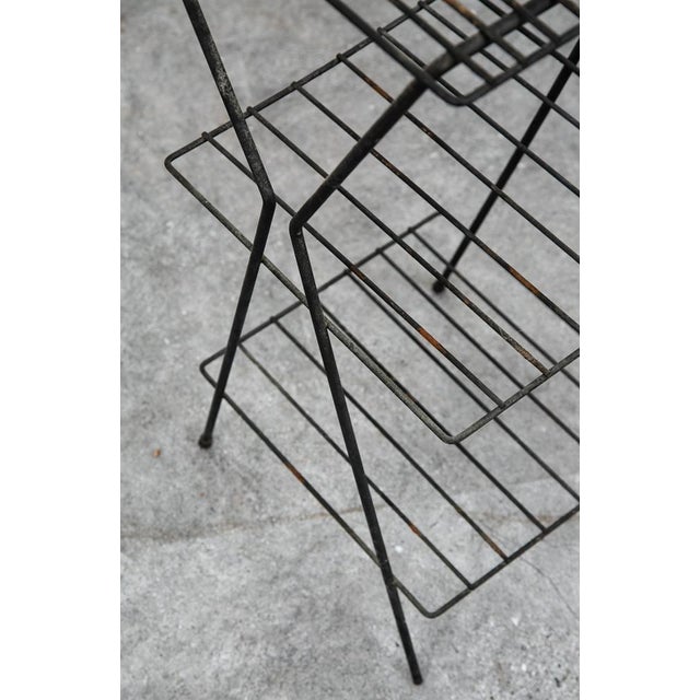 Brown Mid Century Modern Plant Stand Metal Wrought Iron Vintage Outdoor Indoor 3 Tier For Sale - Image 8 of 12