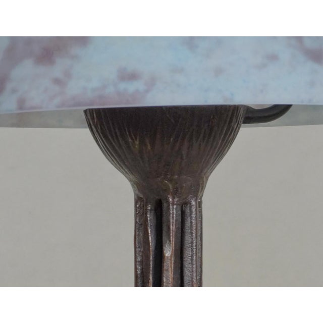 Metal 1920s Daum & Vasseur French Art Deco Table Lamp For Sale - Image 7 of 13