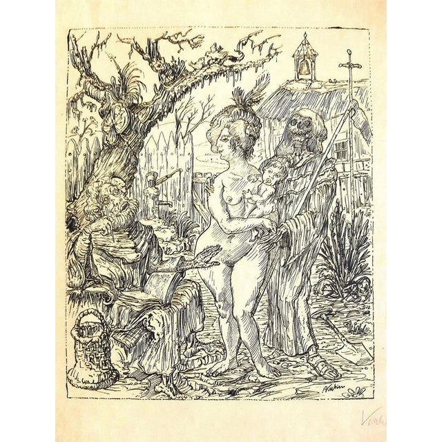 Die Versuchung des Heiligen Antonius is an original lithograph on simili japanese paper, realized by Alfred Kubin in 1922,...