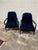 Modern Navy Blue Velvet Slope Lounge Chairs - A Pair For Sale - Image 4 of 9