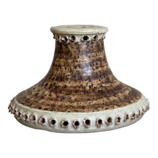 Mid 20th Century Mid-Century Modern Brown Ceramic Pottery Lamp Shade Danish For Sale