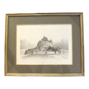 Circa 1900 Vue Du Mont St Michel Lithograph by T. Drake