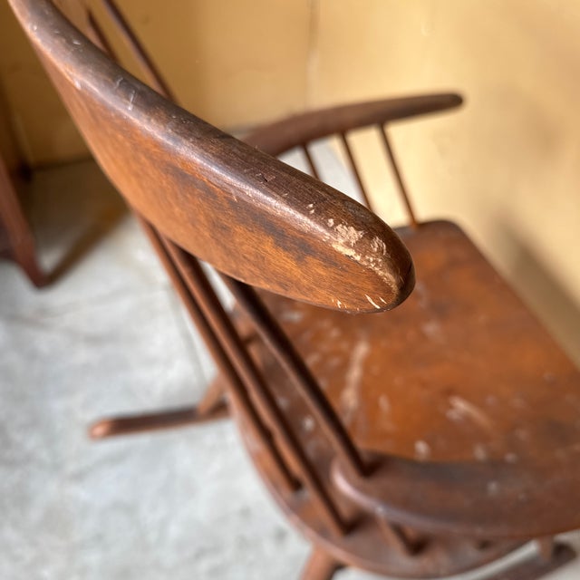 Brown Conant Ball Mid Century Wood Rocking Chair For Sale - Image 8 of 12