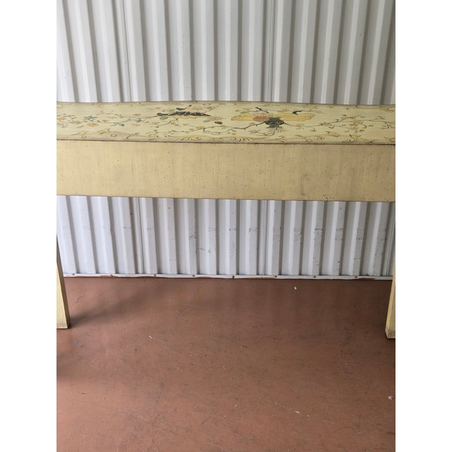 Yellow 1990s Chinoserie Console Table For Sale - Image 8 of 8