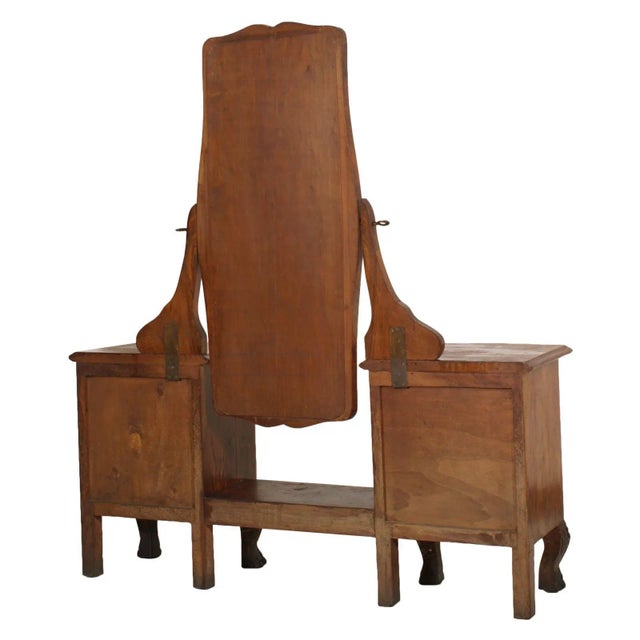 Antique Walnut and Burl Vanity, 1910s For Sale - Image 3 of 8