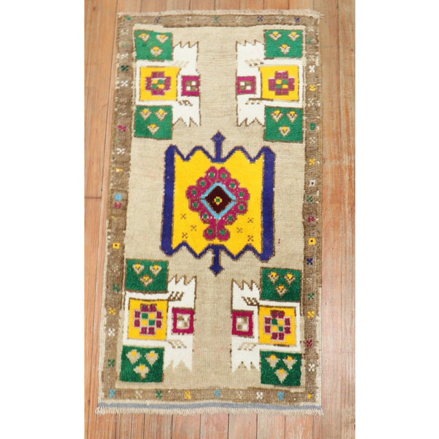 Late 20th Century Funky Pair of Turkish Rugs - 1'6" x 2'11" For Sale - Image 4 of 6