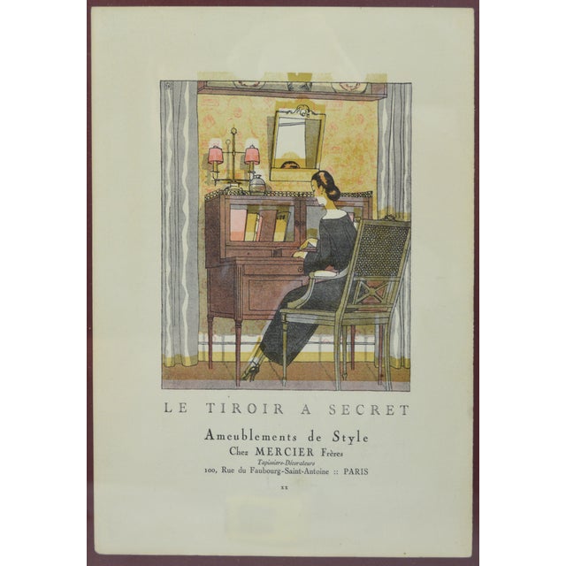 Art Deco French Art Deco Mercier Freres Prints W House of Heydenryk Silver Gilt Frames - Set of 2 For Sale - Image 3 of 6